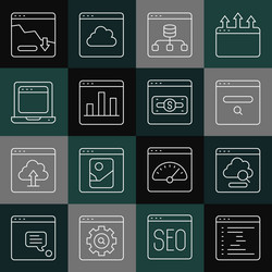 set line browser window cloud technology data vector image