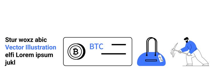 bitcoin mining concept with digital wallet vector image