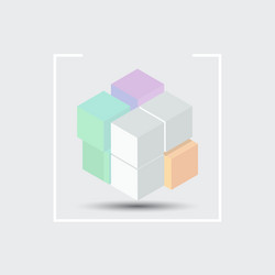 create 3d cube design element on grey background vector image