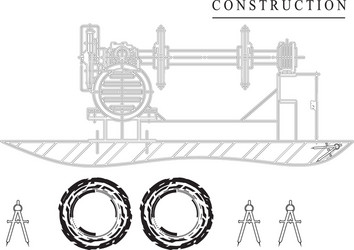 Machine-building drawings on a white background vector