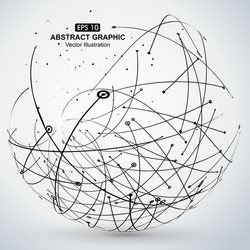 point and curve constructed the sphere wireframe vector image