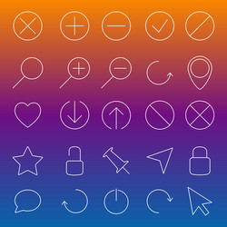 set of linear web icons vector image
