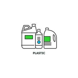 Waste plastic recycle concept icon in line design vector