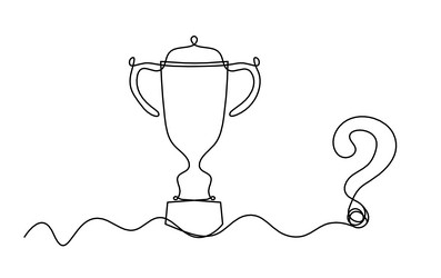 abstract cup with question mark as continuous vector image