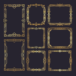 Art deco vintage frames and design elements Vector Image