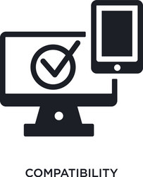 compatibility isolated icon simple element from vector image