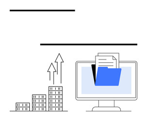 digital file management and growth concept vector image