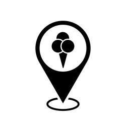 ice cream station location map pointer vector image