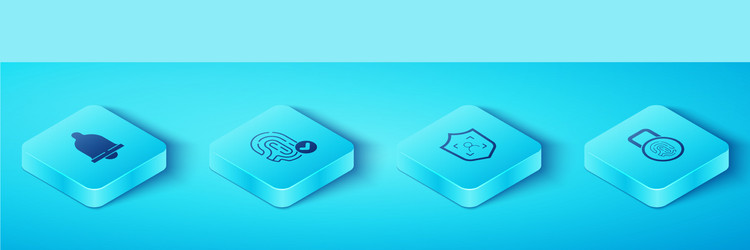 Isometric Security Icons - Sensor & Fingerprint vector image