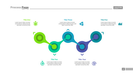 Process chart with five elements template vector