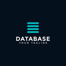 square database digital storage line logo design vector