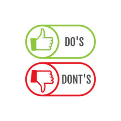dos and dont good bad icon check negative vector image