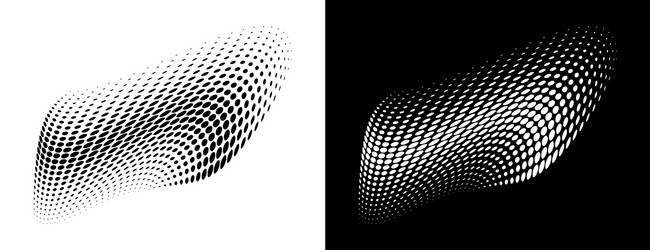 halftone 3d circle dots curved gradient texture vector image