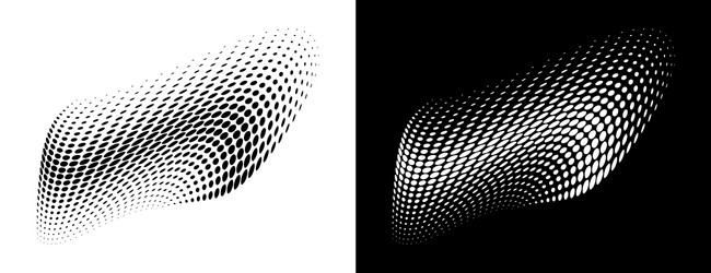 halftone 3d circle dots curved gradient texture vector