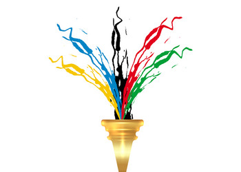 Olympic torch concept flame and gold vector