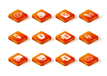 set 5g sim card setting modem network vector image