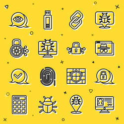 set line create account screen cyber security vector image