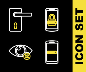 set line mobile and password invisible hide vector image