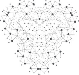 shape molecular structure with lines and dots vector image