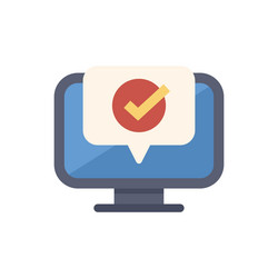 computer showing check mark notification vector image