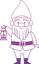 cute gnome with miner lamp character vector