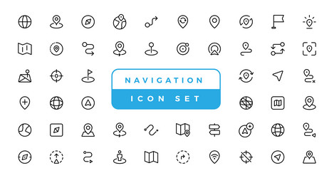 location icons set navigation map pointer vector image