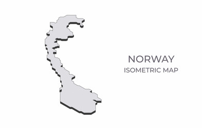 map of the norway in simple isometric form vector image