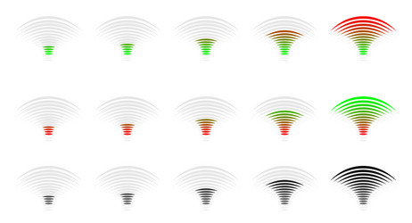 Signal strength progress level indicator vector