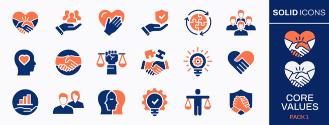 Business Core Values Icon Set vector image