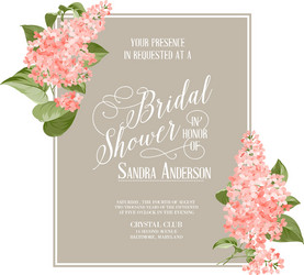 Elegant Floral Bridal Shower Card Vector Image