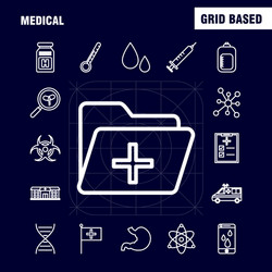 Health line icons set for infographics mobile vector