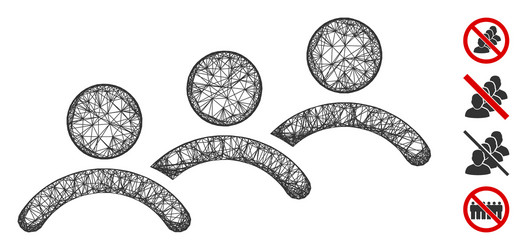 man queue web mesh vector image