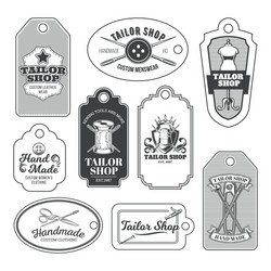 set of tailor emblem signage vector