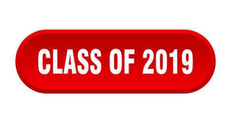 class 2019 button rounded red vector image
