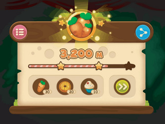 complete set of level button game ui pop-up icon vector image