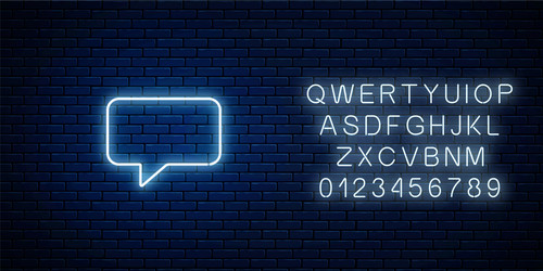 glowing neon empty speech bubble frame rectangle vector image