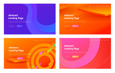 Abstract gradient geometric wave shape web page vector