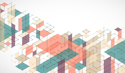 abstract rectro colored background in isometric vector image