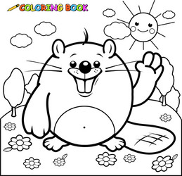 cartoon beaver character Vector Image