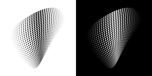 Halftone 3d circle dots curved gradient texture vector