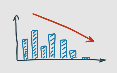 Stock market flat bar graph on white Royalty Free Vector