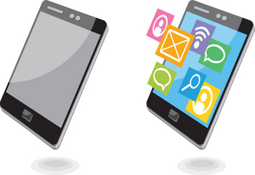 Mobile phone applications navigation communication vector