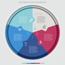 multi coloured circle numbered five options vector