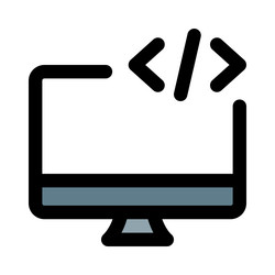 scripting and programming executed on desktop vector image