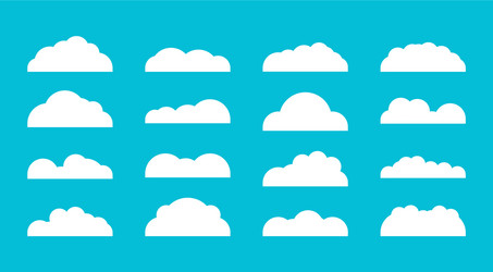 set diffenrent cloud icons in flat design vector