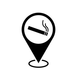 smoking area location map pointer cigarette icon vector image