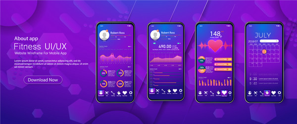 clean mobile ui design concept app vector image