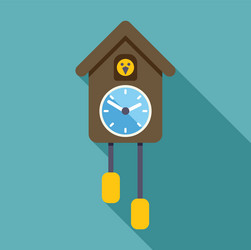 cuckoo clock telling time with long shadow vector image