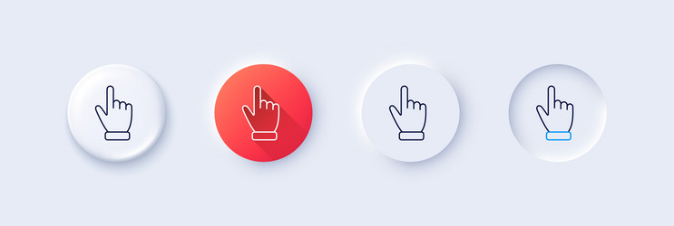 hand cursor line icon click action sign vector image