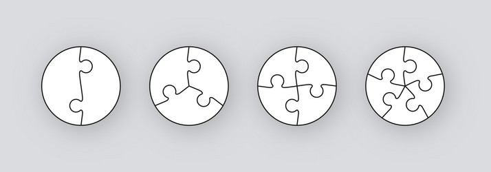 puzzle grid with pieces stylized in circle shape vector image